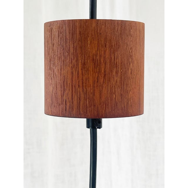 Mid-Century Scandinavian Teak Pendant Disc, 1965 For Sale - Image 6 of 14