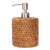 Artifacts Rattan Stainless Steel Polished Finish Soap Pump Dispenser in Brown For Sale