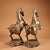 This is a dynamic pair of vintage Chinese bronze sculptures depicting prancing or rearing horses. Crafted from solid...