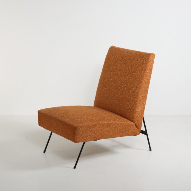 Vintage Italian Lounge Chair with Original Upholstery and Black-Lacquered Metal by Mario Franchioni, 1950s, in Good...