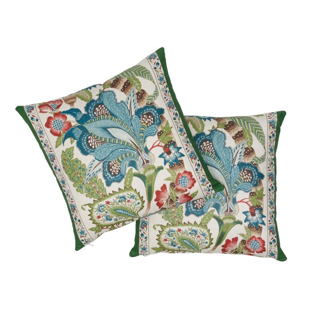 Emerald Contemporary Schumacher X Timothy Corrigan Anjou Stripe Pillow in Emerald For Sale - Image 8 of 10