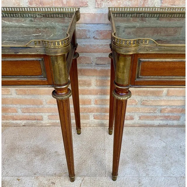 Neoclassical Mahogany Bedside Tables, 1920s, Set of 2 For Sale - Image 10 of 11