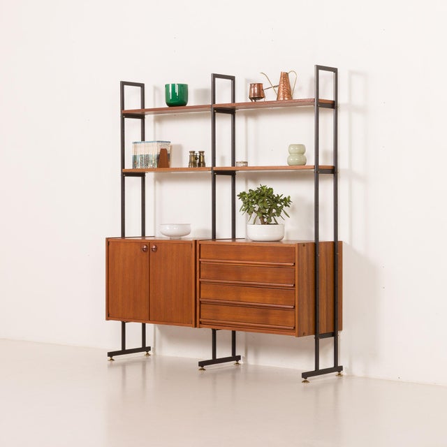 Italian vintage freestanding wall unit or room divider from the 1970s, part of the iconic selex series produced by imb-...