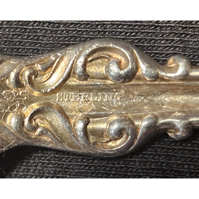 Metal 1990s Whiting & Co” Lily” Pattern Sterling Silver “Chocolate” or “Bullion” Spoon For Sale - Image 7 of 9