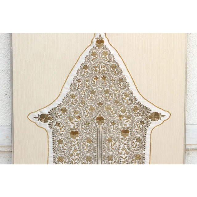 Spanish 19th Century Framed Indo-Spanish Gilded Vestment For Sale - Image 3 of 6