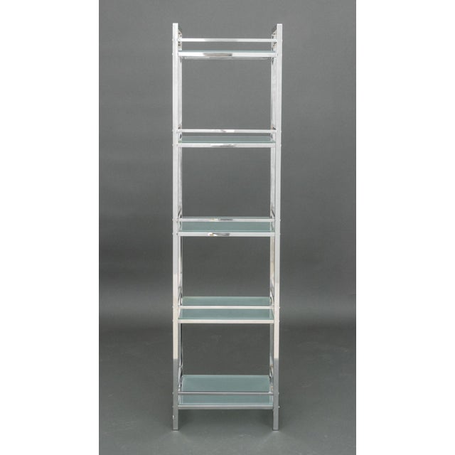 Contemporary Modern Chromed Metal Etagere Shelf For Sale - Image 3 of 11