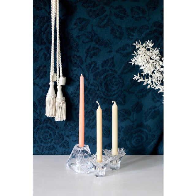 Contemporary Pair of Mikasa Crystal Candlesticks for Tapers For Sale - Image 3 of 10