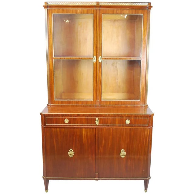 Wood Louis XVI Double Body Showcase For Sale - Image 7 of 7