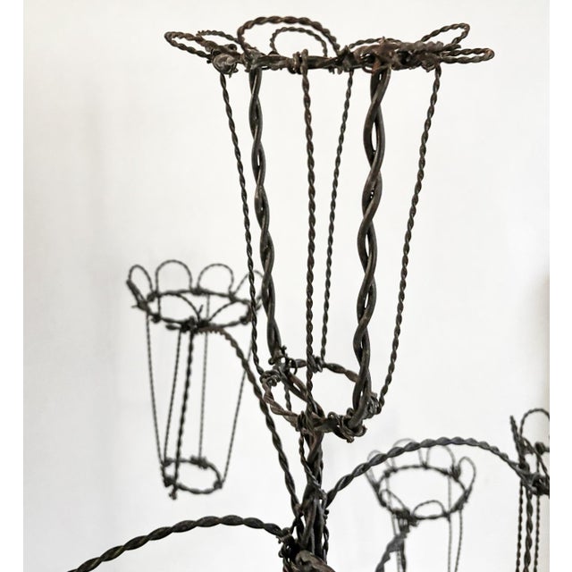 1930s Antique Wire Plant Holder For Sale - Image 5 of 5