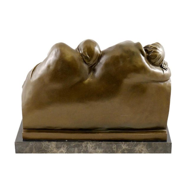 Art Deco Style Sleeping Drifters Sculpture, 20th Century, Bronze For Sale - Image 5 of 9
