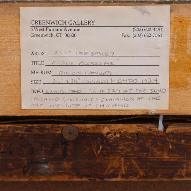 'Apple Blossoms' by Anna Lee Stacey, 1924, Paris, New York, Chicago, Art Institute of Chicago, Art Students League, Japanese Edo, Woman Artist For Sale - Image 12 of 13