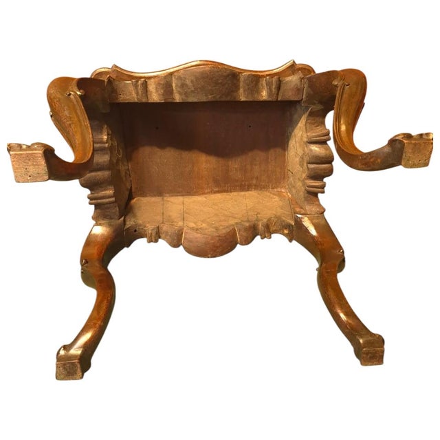 19th Century Portuguese Baroque Hand-Painted and Carved Side Table - 24" For Sale - Image 6 of 12