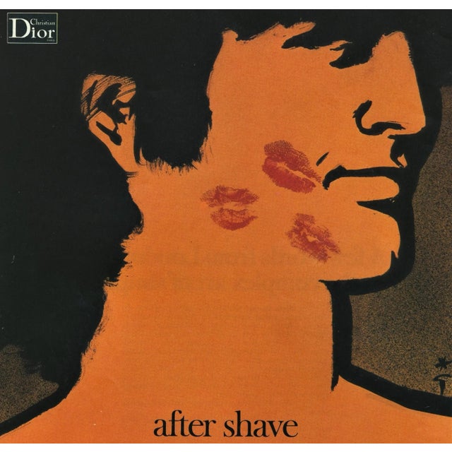 Fun kitsch! This is Rene Gruau at his best! This is an original magazine advertisement print for Christian Dior's after...