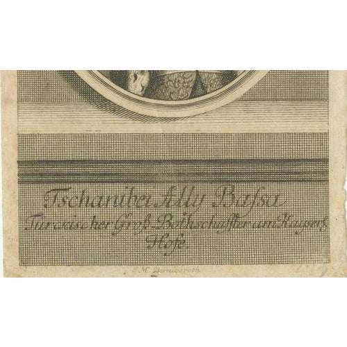 Black Bernigeroth, Ottoman Ambassador Portrait, Turkish Envoy, 1740, Engraving For Sale - Image 8 of 9