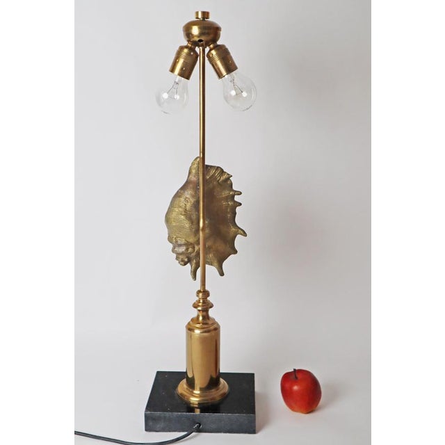 Hollywood Regency Shell-Shaped Table Lamp from Maison Charles, Paris, 1970s For Sale - Image 14 of 16