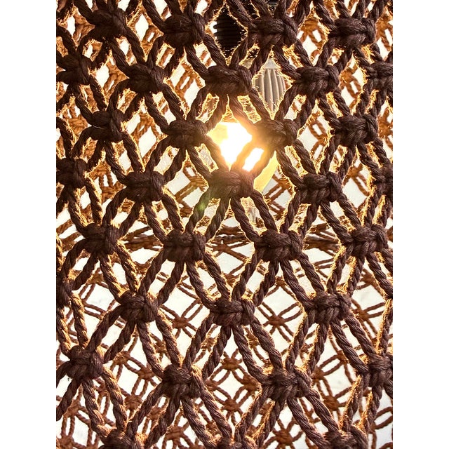 2020s Chocolate Macrame Margo Pendant Light Small For Sale - Image 5 of 9