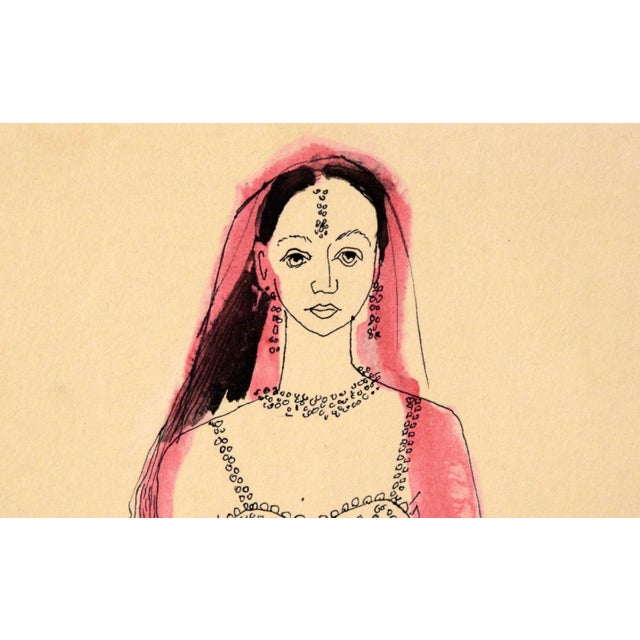 American Indian Dancer - Vintage Illustration in Ink and Watercolor by Irene Pattinson For Sale - Image 3 of 6