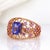 1.4Ct Statement Tanzanite Ring With Pink Sapphire Accents: Solid 14k Gold, 8x6mm, Size 6.75 For Sale - Image 4 of 7