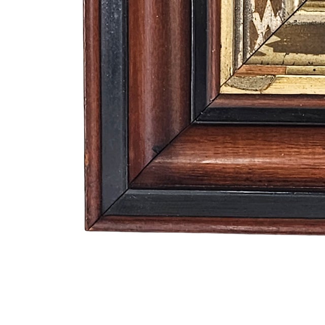Wood Aesthetic Movement Solid Walnut Frame W Gilt Gesso Liner and Portrait Print C1900 For Sale - Image 7 of 14