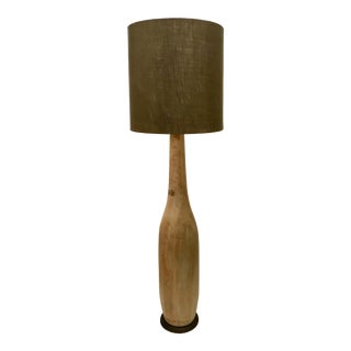 Arteriors Organic Modern Natural Wood Trump Floor Lamp For Sale