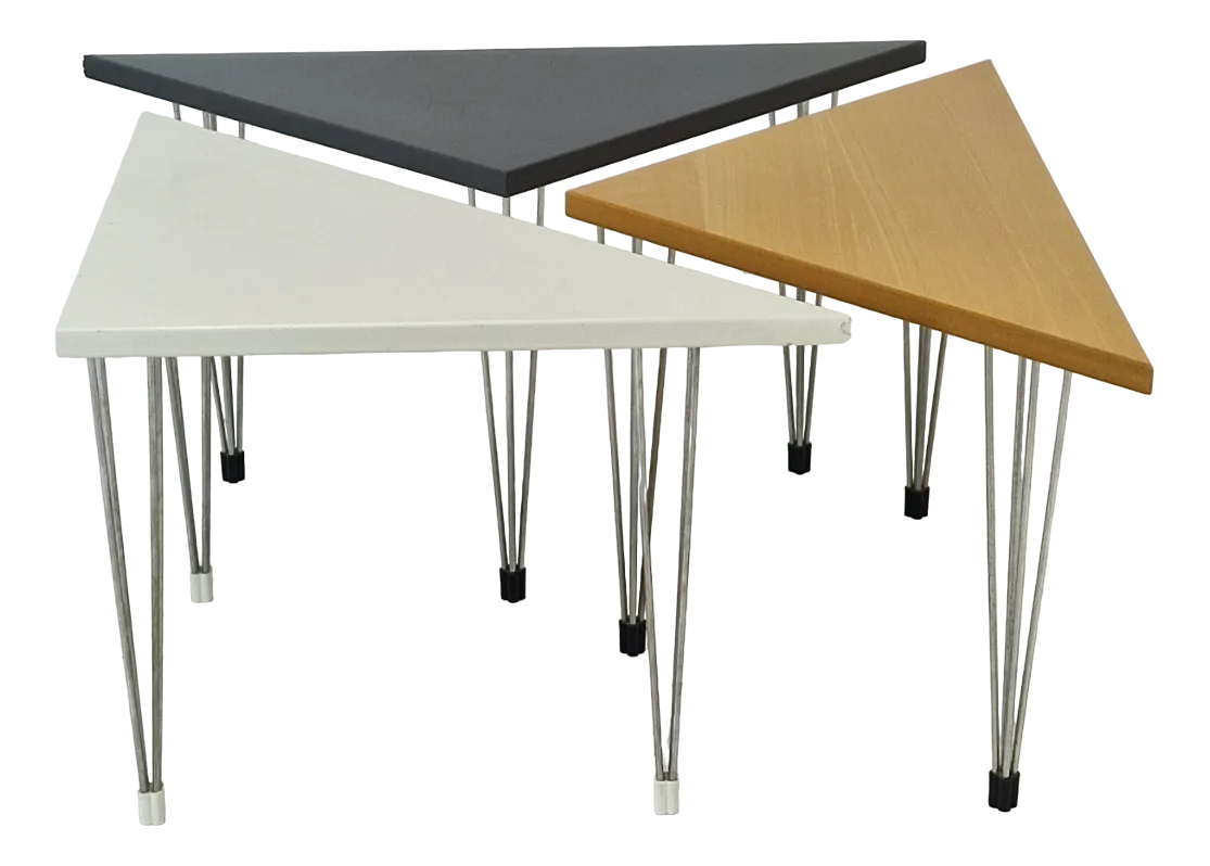 Triangle Tables by Pin-Age, Denmark, 1980s, Set of 3 | Chairish