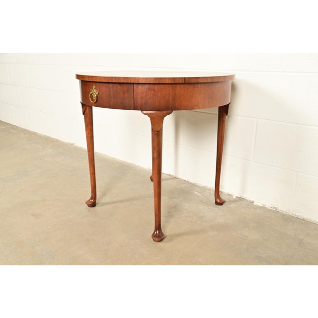 Queen Anne Baker Furniture Queen Anne Walnut Tea Table For Sale - Image 3 of 16