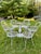 French Country Vintage Woodard Chantilly Rose Wrought Iron Dining Set — Table & Six Chairs For Sale - Image 3 of 11