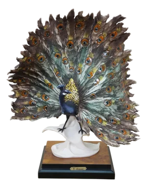 Rare Giuseppe Armani Signed Peacock 0720 Figurine & Shadowbox Case