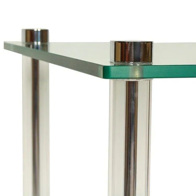 2010s Mason-Art Modern Two-Tier Chrome and Glass Side Table For Sale - Image 5 of 7