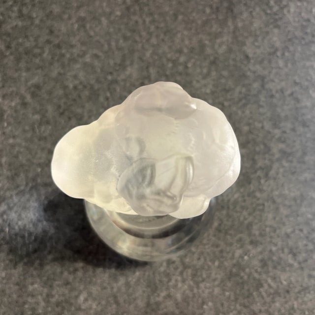 Glass Vintage Cristal Sevres Frosted Glass Baby Chick Paperweight For Sale - Image 7 of 11