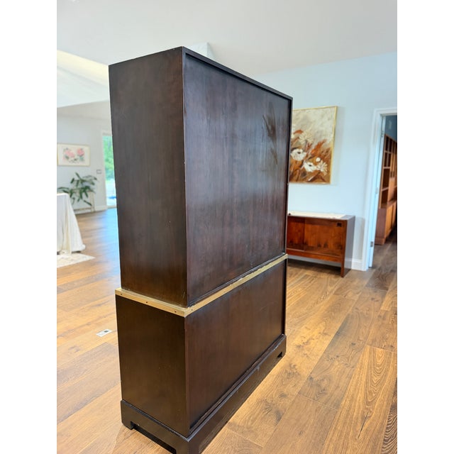 Brown 1970s Milo Baughman for Directional Custom Collection Campaign Gentleman’s Armoire For Sale - Image 8 of 18