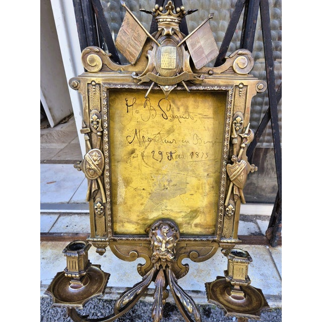 19th Century Louis XIV Bronze Wall Lights - Mirrors, Set of 2 For Sale - Image 18 of 18