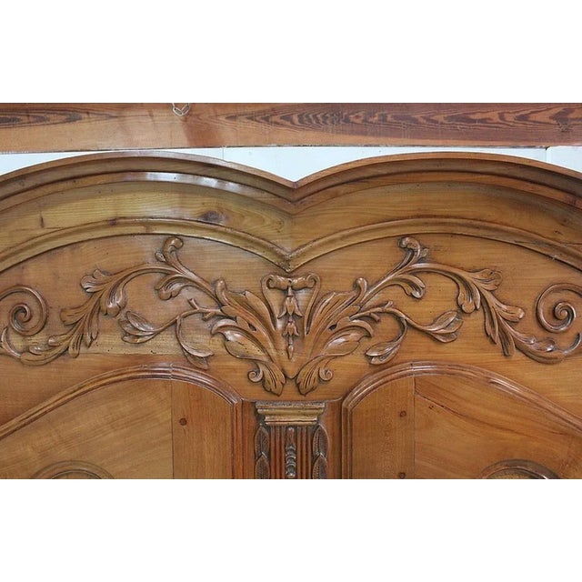Wood Antique Louis XV Birch Wardrobe For Sale - Image 7 of 18