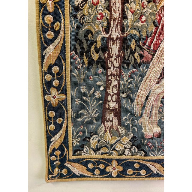 Vintage Gobly's Medieval Falcon Hunt Tapestry For Sale - Image 10 of 12