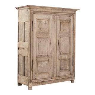 1800s French Bleached Oak Cabinet For Sale