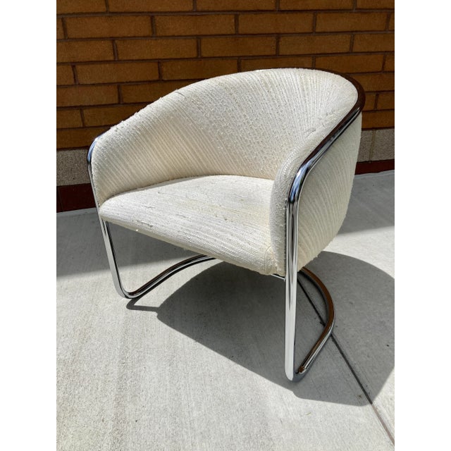 Mid-Century Modern Thonet Club Tub Chrome Cantilever Lounge Chair Anton Lorenz for Thonet For Sale - Image 3 of 13