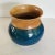Mid-Century Modern Mid-Century Hand Thrown California Studio Pottery Vase in Tan Brown and Blue Glaze For Sale - Image 3 of 7