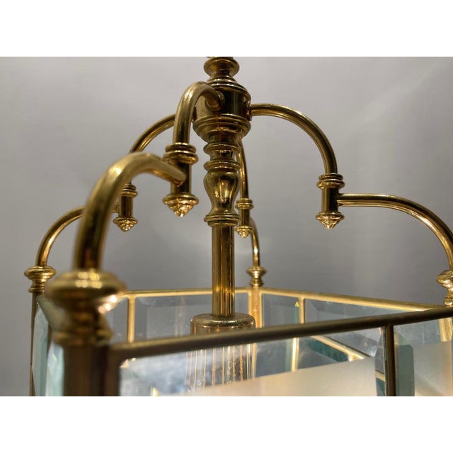 Metal Brass Cut Crystal Light Pendant, 1970s For Sale - Image 7 of 13