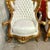 2010s Baroque Style King Throne Chair – Off-White Leather Upholstery For Sale - Image 5 of 6