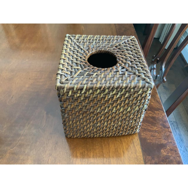 Vintage Rattan Tissue Box Cover For Sale In Chicago - Image 6 of 6