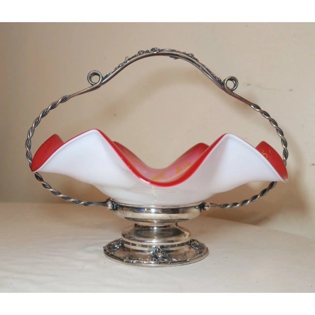 Up for sale is a very nice quality antique silver-plate and case glass centerpiece footed bowl. The bowl is made of a...