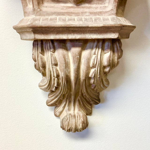 Mid-Century Hollywood Regency Classic Roman Faux Concrete Wall Brackets - A Pair For Sale - Image 11 of 12