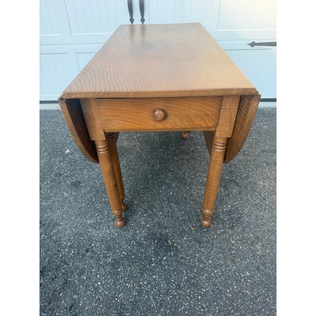1920s Antique Oak Gate Leg Drop Leaf Table For Sale - Image 5 of 12