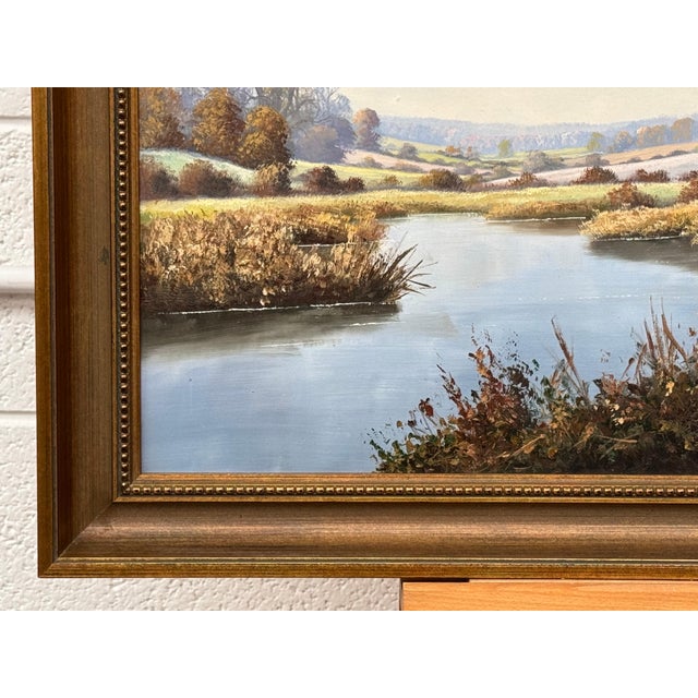 Farmhouse by a River in the English Countryside by 20th Century British Artist 1975 Circa For Sale - Image 15 of 18
