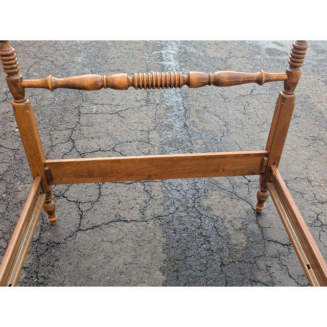 Vintage Ethan Allen Maple Twin XL Size Poster Bedframe For Sale - Image 9 of 9