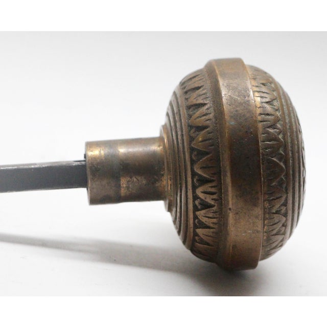 Traditional Antique Nashua Dark Bronze Door Knob For Sale - Image 3 of 4