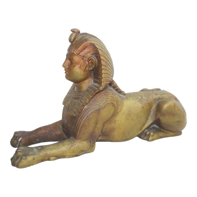 Antique French Egyptian Revival Bronze Sphinx Circa 1900 For Sale