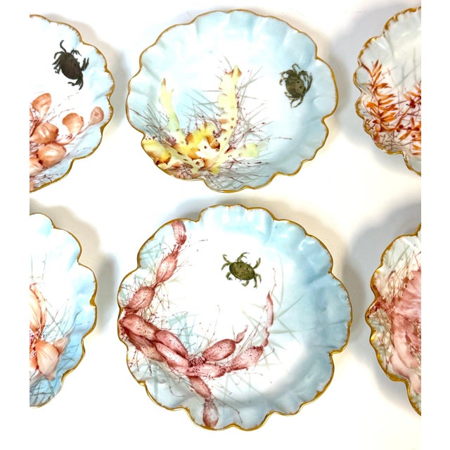 1893 Haviland Limoges Aesthetic Movement Crab Plates - Set of 6 For Sale - Image 14 of 18