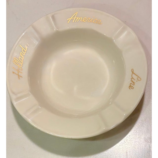 Holland America Line Cruise Ship Porcelain Catchall Ashtray For Sale In Palm Springs - Image 6 of 8