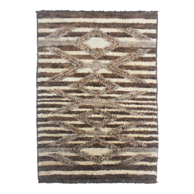 Hand Knotted Borderless Navajo Design Rug. 4'2" X 6' For Sale